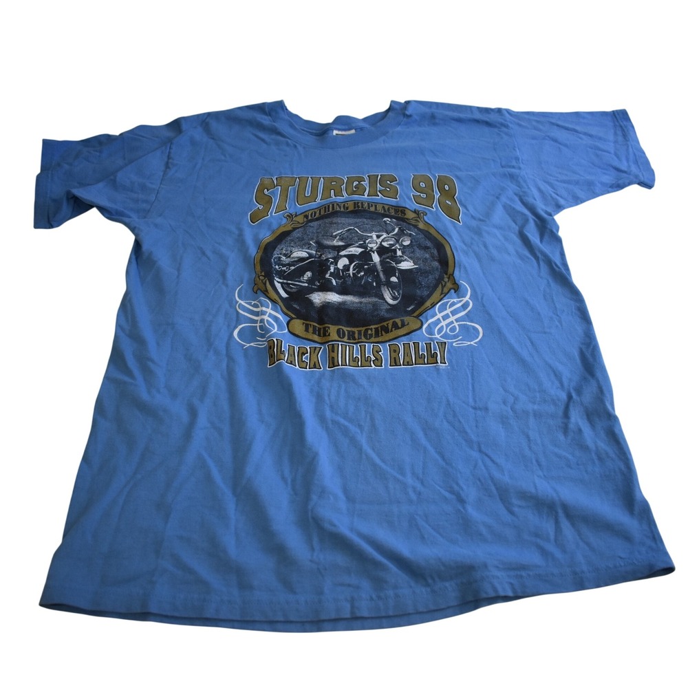 Sturgis 1998 Black Hills Rally T-Shirt Mens XL Blue Excellent Fruit of the Loom